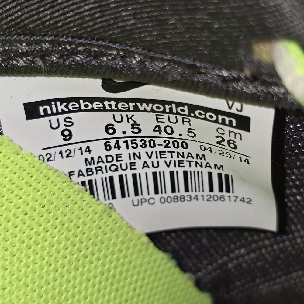 Nike Free 1.0 Cross Bionic Women's Size 9 Grey Neon Green Shoes (641530-200) - Picture 8 of 9